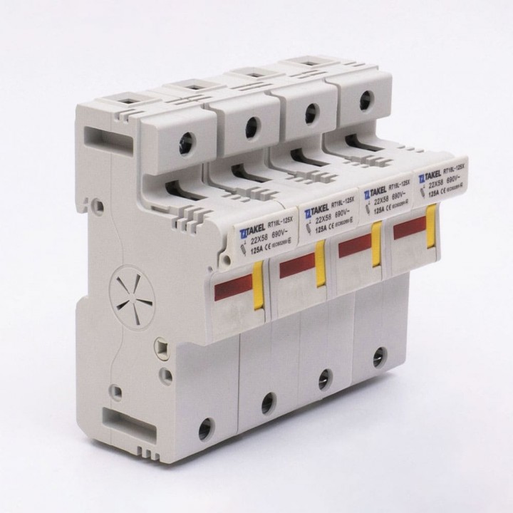 Тримач плавкого запобіжника RT18L-125X 4Р 125А типорозмір 22x58 TAKEL 