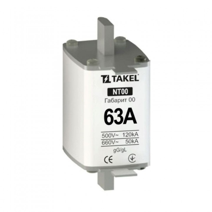Плавка вставка запобіжника NT00 63А TAKEL 