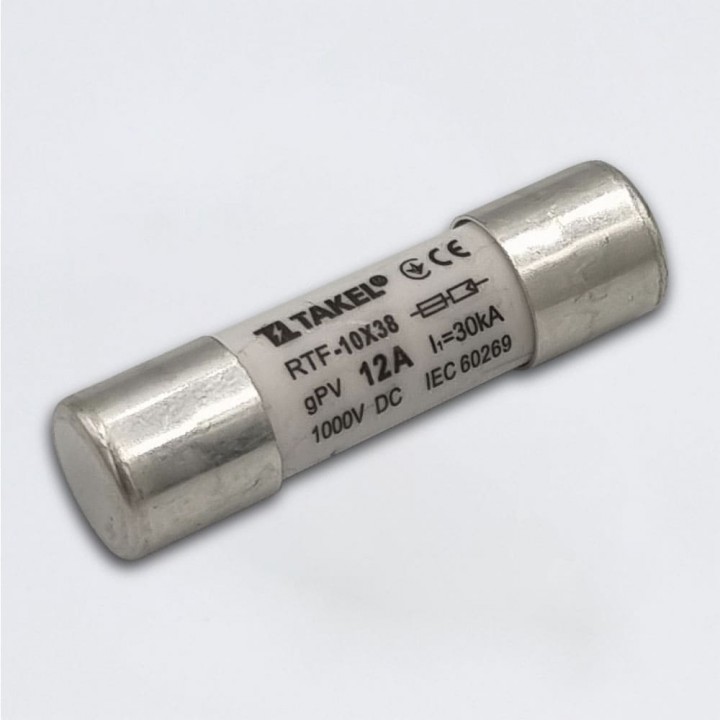 Плавка вставка запобіжника RTF 10х38 12А 1000V DC 30kA TAKEL