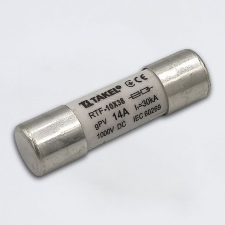 Плавка вставка запобіжника RTF 10х38 14А 1000V DC 30kA TAKEL