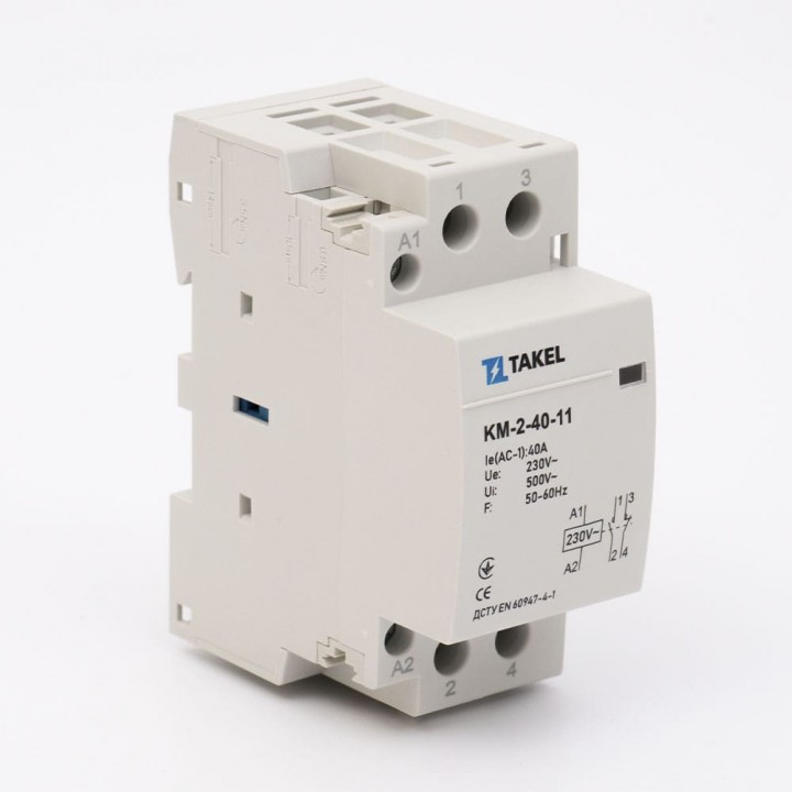Контактор модульний КМ-2-40-11 40А 1NO+1NС TAKEL