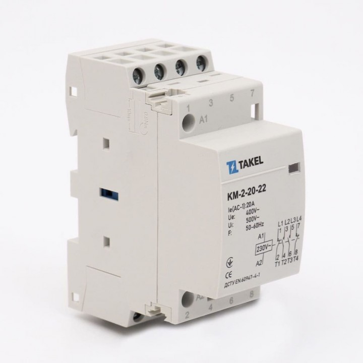 Контактор модульний КМ-2-20-22 20А 2NO+2NC TAKEL