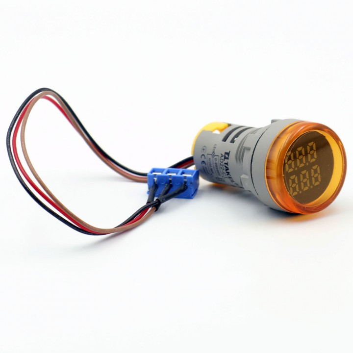 Світлодіодний лічильник подій AD22-CT, жовтий TAKEL
