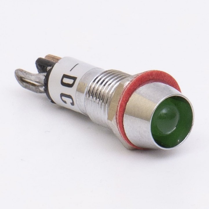 Світлодіодний індикатор металевий AD22C-8 220v AС, зелений 
