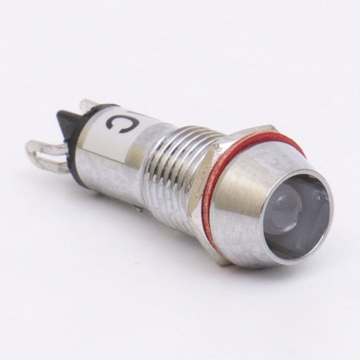 Світлодіодний індикатор металевий AD22C-10 220v AС, білий 