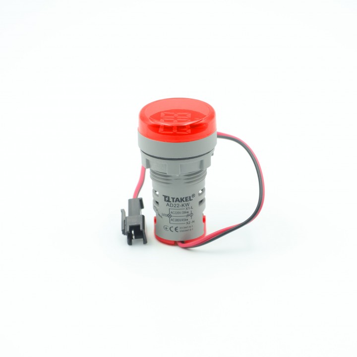 Світлодіодний ваттметр AD22-KW (кВт), червоний TAKEL