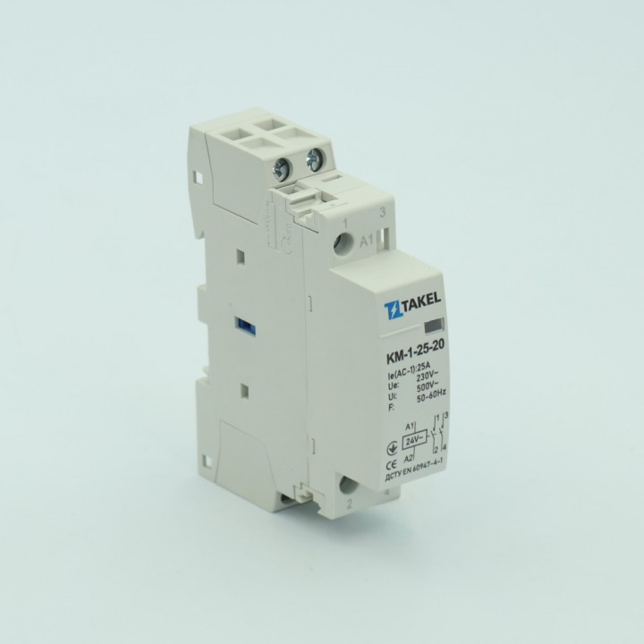 Контактор модульний КМ-1-25-20 25А 2NO 24В AC TAKEL