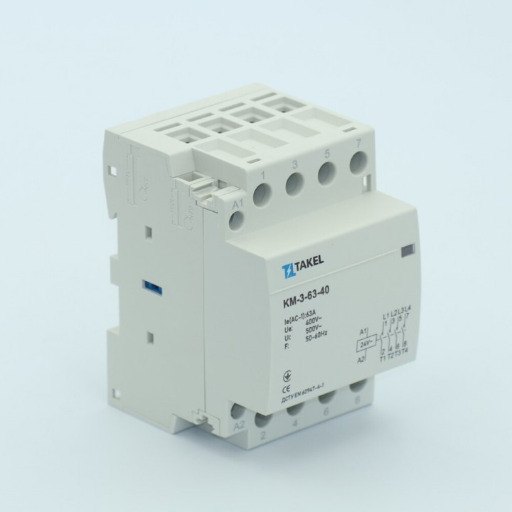 Контактор модульний КМ-3-63-40 63А 4NO 24В AC TAKEL
