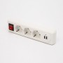 Колодка подовжувача з кнопкою 3 гнізда із з/к та 2 USB LEE
