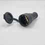 Розетка каучукова переносна RSPB чорна 2Р+РЕ IP44 TAKEL