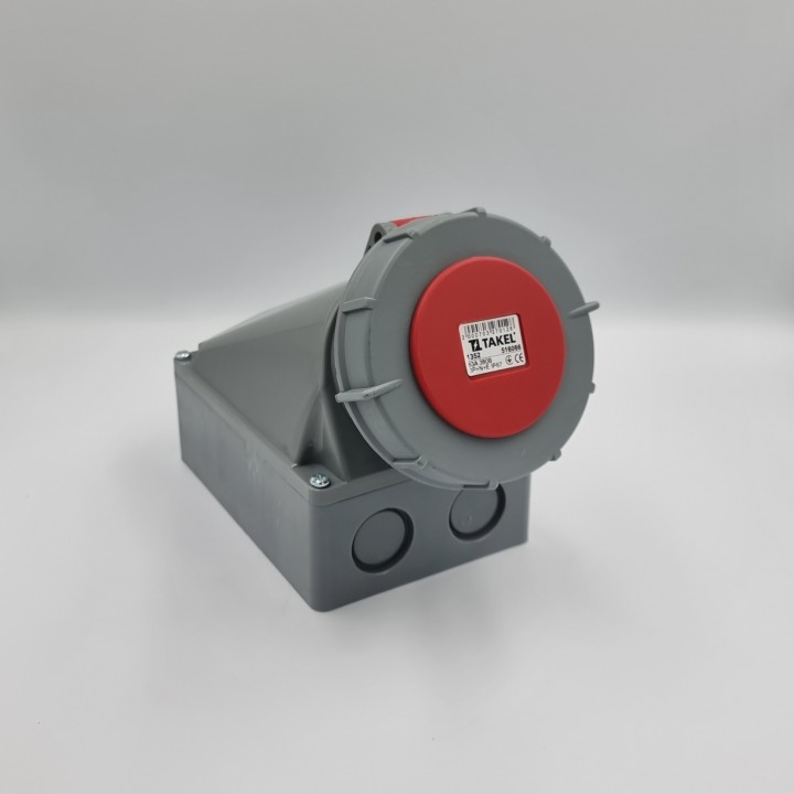 Розетка стаціонарна зовнішня 1352 63А 380В 3Р+N+Е IP67 Argent TAKEL