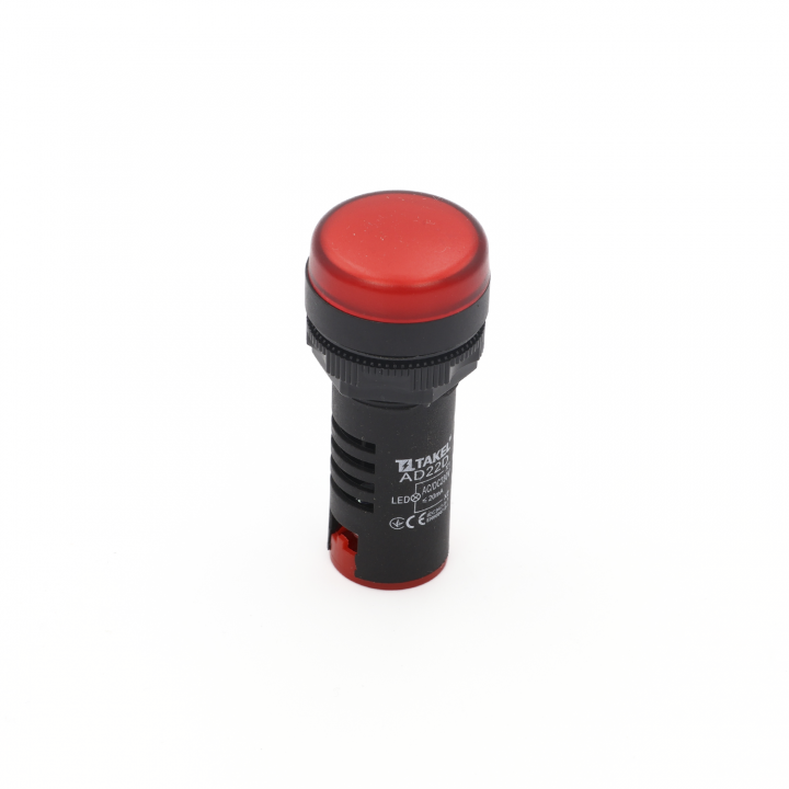 Світлодіодний індикатор AD22D 230v АC/DC ARGENT, червоний TAKEL