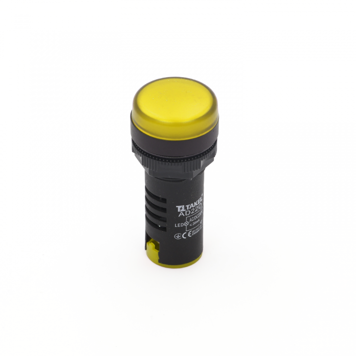 Світлодіодний індикатор AD22D 230v АC/DC ARGENT, жовтий TAKEL