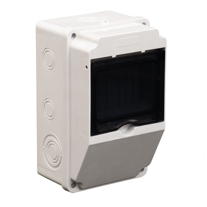 Корпус (щит) на 4 модулі та 1 силовий роз'єм 214x128x120мм IP54 TAKEL 