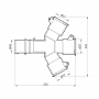 Адаптер трипроменевий 1013-214 3P+E 16A 380B IP44 TAKEL