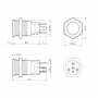 Кнопка металева КНМ-UL-16-FJ-E-Z 9-24V 1NO1NC плоска з фіксацією 5A, червоний TAKEL