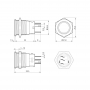 Кнопка металева КНМ-19-FJ-E 220V 1NO1NC плоска, червоний TAKEL
