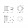 Кнопка металева КНМ-UL-19-FJ-E 220V 1NO1NC плоска 5A, червоний TAKEL