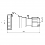 Розетка переносна 2132 16А 220В 2Р+Е IP67 Argent TAKEL